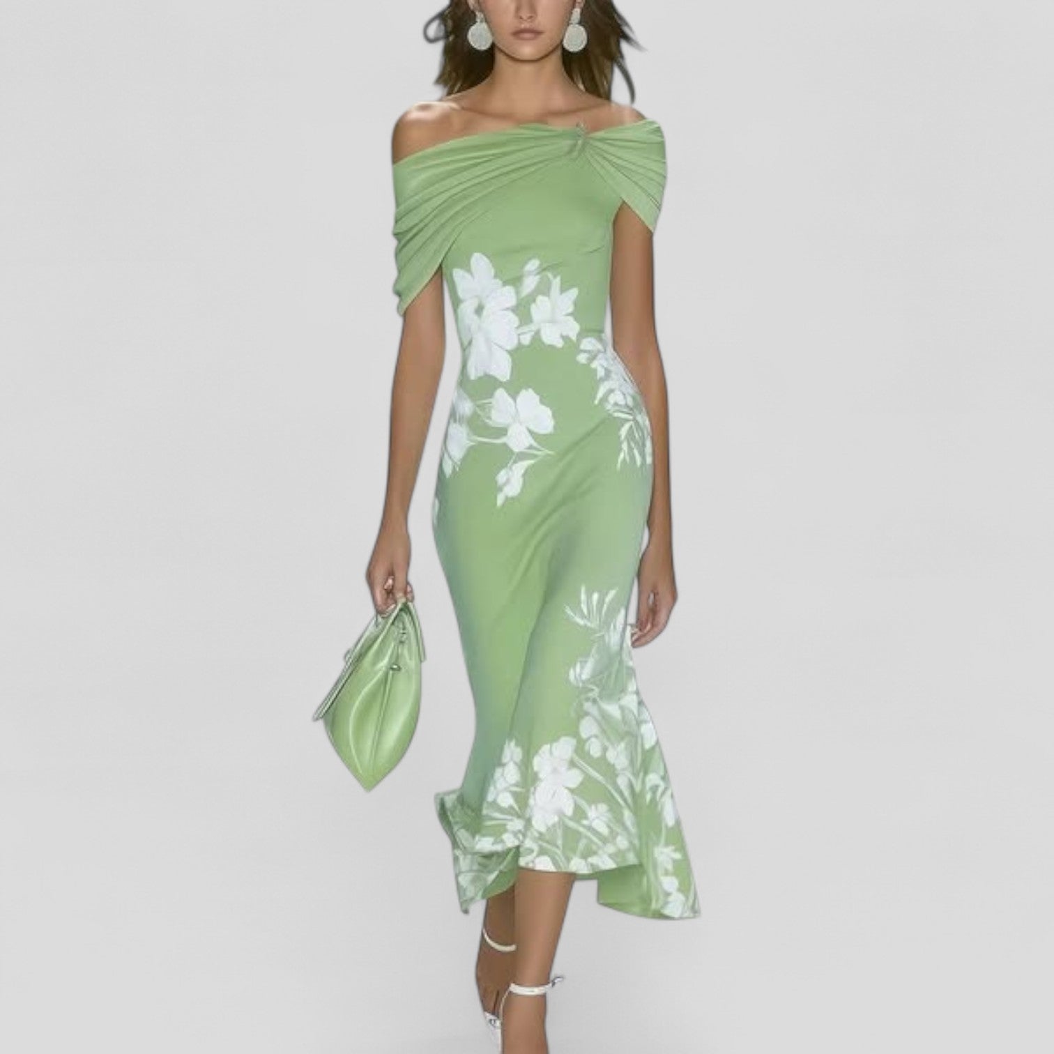 Elegant midi dress featuring a unique print and relaxed silhouette, crafted from soft breathable fabric for comfort and style. 0